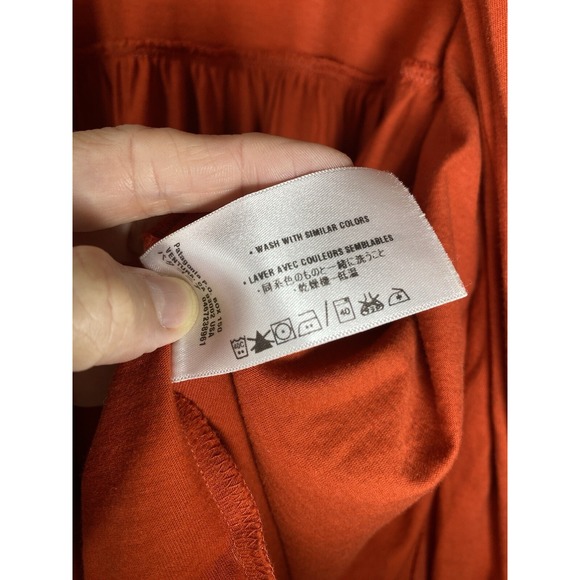 Patagonia Cardigan Womens SMALL Lightweight Orange Red Cropped Open Short Sleeve - Picture 6 of 6